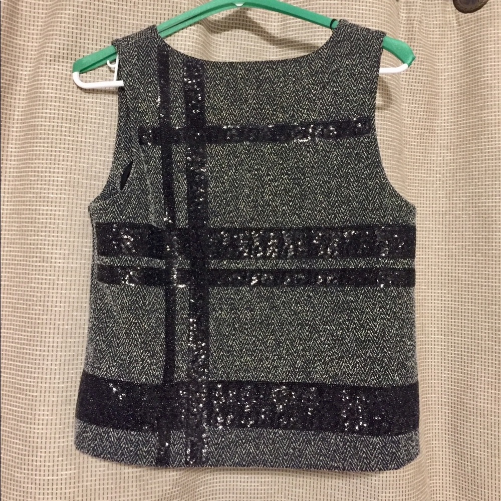 Banana Republic black sequin delicate chevron top